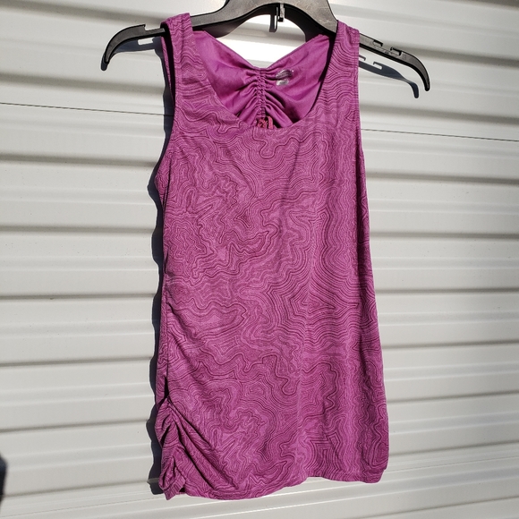 Merrell sundial open back ruched sides tank top - Picture 1 of 6